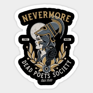 Nevermore Dead Poets Society - Vintage Distressed Traditional Tattoo Sticker